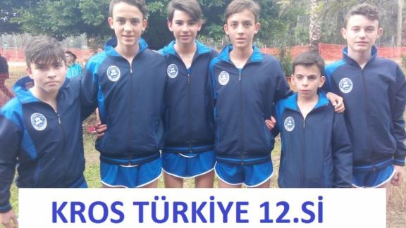 Biga Ortaokulu Kros Türkiye 12.si oldu