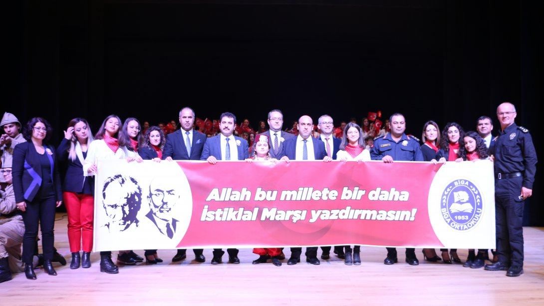 12 Mart İstiklal Marşının Kabulü ve Mehmet Akif Ersoyu Anma Gününün 98.Yılı İlçemizde Çeşitli Etkinliklerle Kutlandı