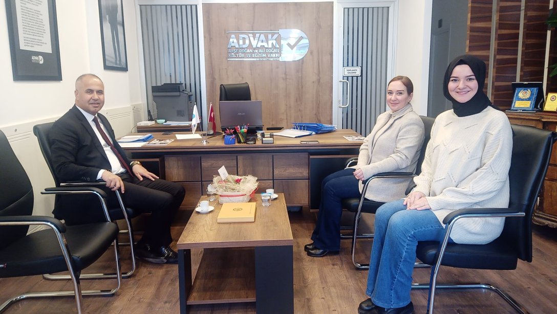 İlçe Milli Eğitim Müdürümüz Erkan Bilen, Ayşe Doğan ve Ali Doğan Kültür ve Eğitim Vakfını (ADVAK) ziyaret etti.