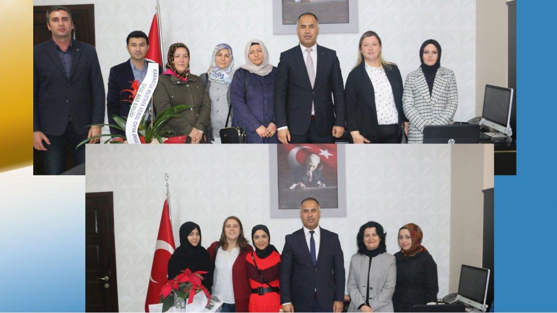 Karabiga Mustafa Kemal Ortaokulu ve Bigalı Mehmet Çavuş Anaokulu Okul Aile Birliği Yönetimi İlçe Milli Eğitim Müdürümüz Erkan BİLEN'i makamında ziyaret etti