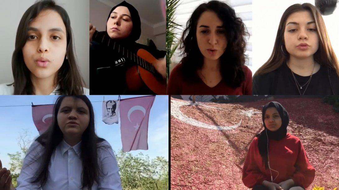 Şehit İbrahim Ateş Kız Anadolu İmam Hatip Lisesi Öğrencilerinden 19 Mayıs Marşı