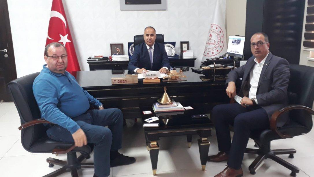 Ticaret ve Sanayi Odası Başkanı Şadan Doğan'dan İlçe Milli Eğitim Müdürümüz Erkan Bilen'e ziyaret 