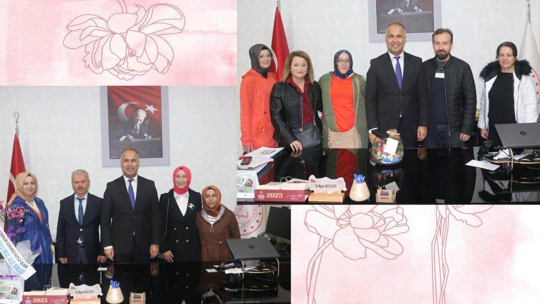 24 Kasım Öğretmeler Günü dolayısıyla Okul Aile Birliklerinden İlçe Milli Eğitim Müdürümüz Erkan Bilen'e Ziyaret