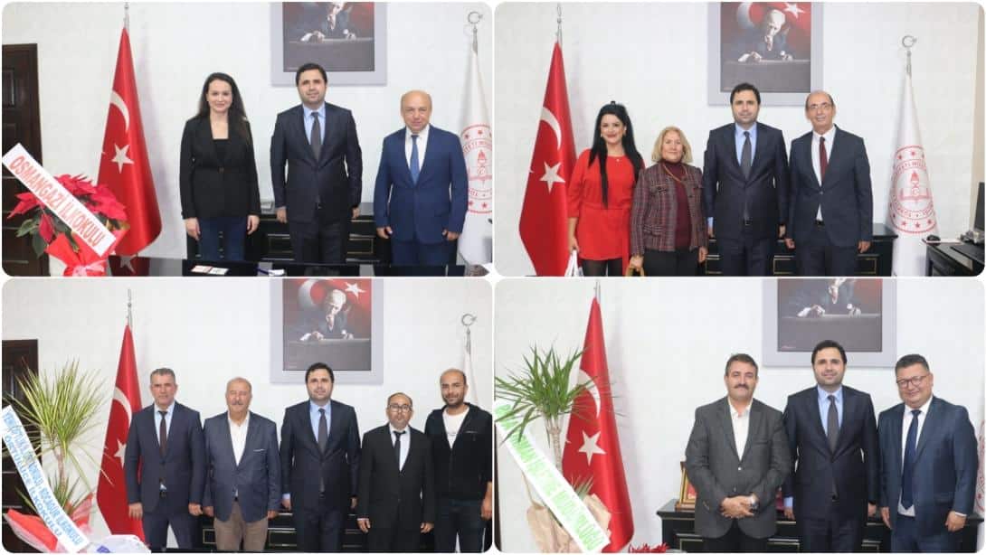 Okul ve Kurum Müdürlerinden İlçe Milli Eğitim Müdürümüz Muhammet NAZLICAN'a Hayırlı Olsun Ziyareti